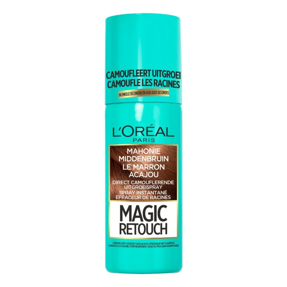Haarkleuring<LOréal L'Oréal Magic Retouch Uitgroeispray Mahonie Middenbruin 75 ml