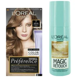 Sale L'Oréal Preference Haarkleuring 07 Vienne - Midden Blond + Magic Retouch Uitgroeispray Middenblond 75 ml Pakket Haarkleuring