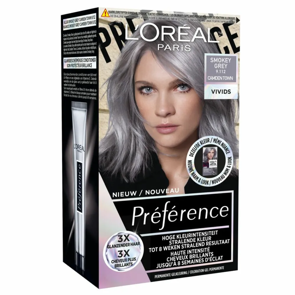 Online L'Oréal Preference Vivids Permanente Haarkleuring 9.112 Smokey Grey Haarkleuring