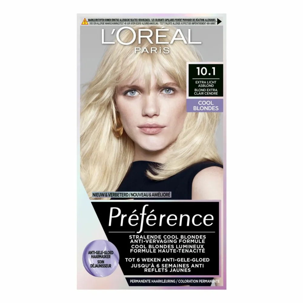 L'Oréal Préférence Cool Blondes Permanente Haarkleuring 10.1 Extra Licht Asblond Haarkleuring
