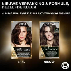 Haarkleuring<LOréal L'Oréal Préférence Permanente Haarkleuring 4.15 Diep Kastanjebruin