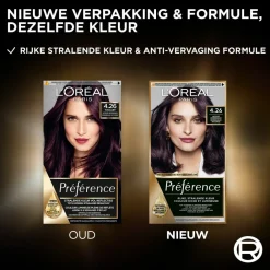 Haarkleuring<LOréal L'Oréal Préférence Permanente Haarkleuring 4.26 Intens Bordeaux