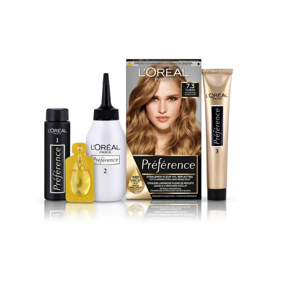 Discount L'Oréal Préférence Permanente Haarkleuring 7.3 Goudblond Haarkleuring