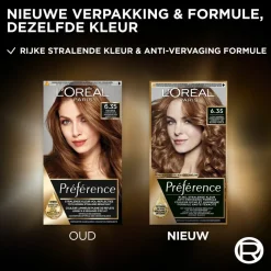 Hot L'Oréal Préférence Permanente Haarkleuring 6.35 Donker Goud Mahonieblond Haarkleuring