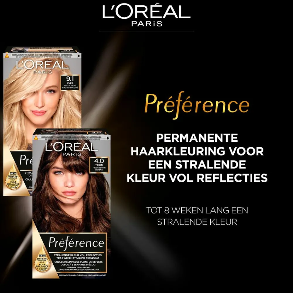 Hot L'Oréal Préférence Permanente Haarkleuring 6.35 Donker Goud Mahonieblond Haarkleuring