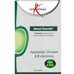 Afslankpillen<Lucovitaal Appelazijn, Chroom & B vitamines Ideaal Gewicht 48 capsules