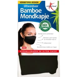 Bamboe Mondkapje Zwart^Lucovitaal Clearance