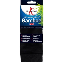Bamboe Sok Lang Zwart Maat 35-38 1 paar^Lucovitaal New