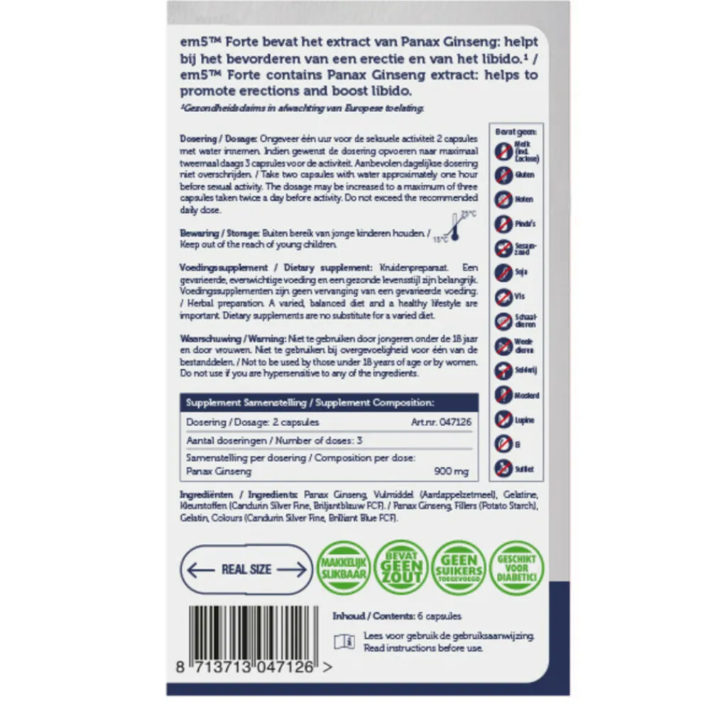 Discount Erectomedium Forte 6 capsules Intieme Hulpmiddelen