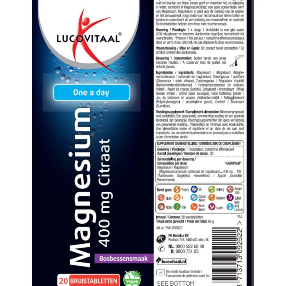 Magnesium Citraat Bruistabletten 20 tabletten^Lucovitaal Discount