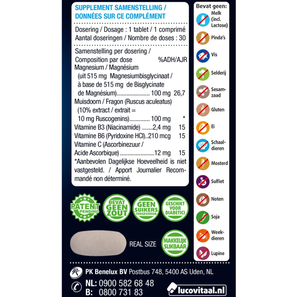 Magnesium Vermoeide Zware Benen 30 tabletten^Lucovitaal Outlet