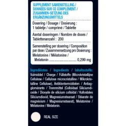 Outlet Melatonine Puur 0,299mcg 200 tabletten Speciale Bestanddelen
