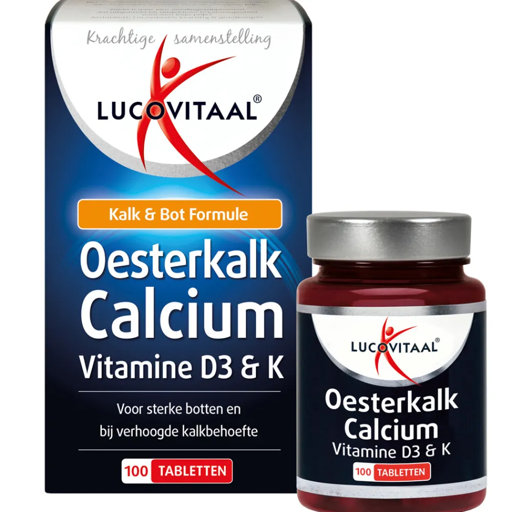 Mineralen<Lucovitaal Oesterkalk Calcium Vitamine D3 & K 100 tabletten