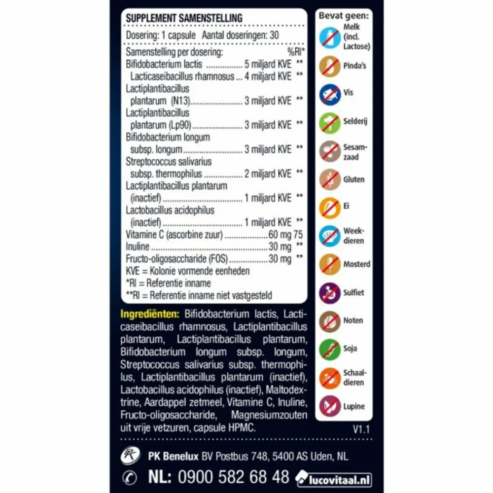 Speciale Bestanddelen<Lucovitaal Pre- Pro- Post Biotica 30 capsules