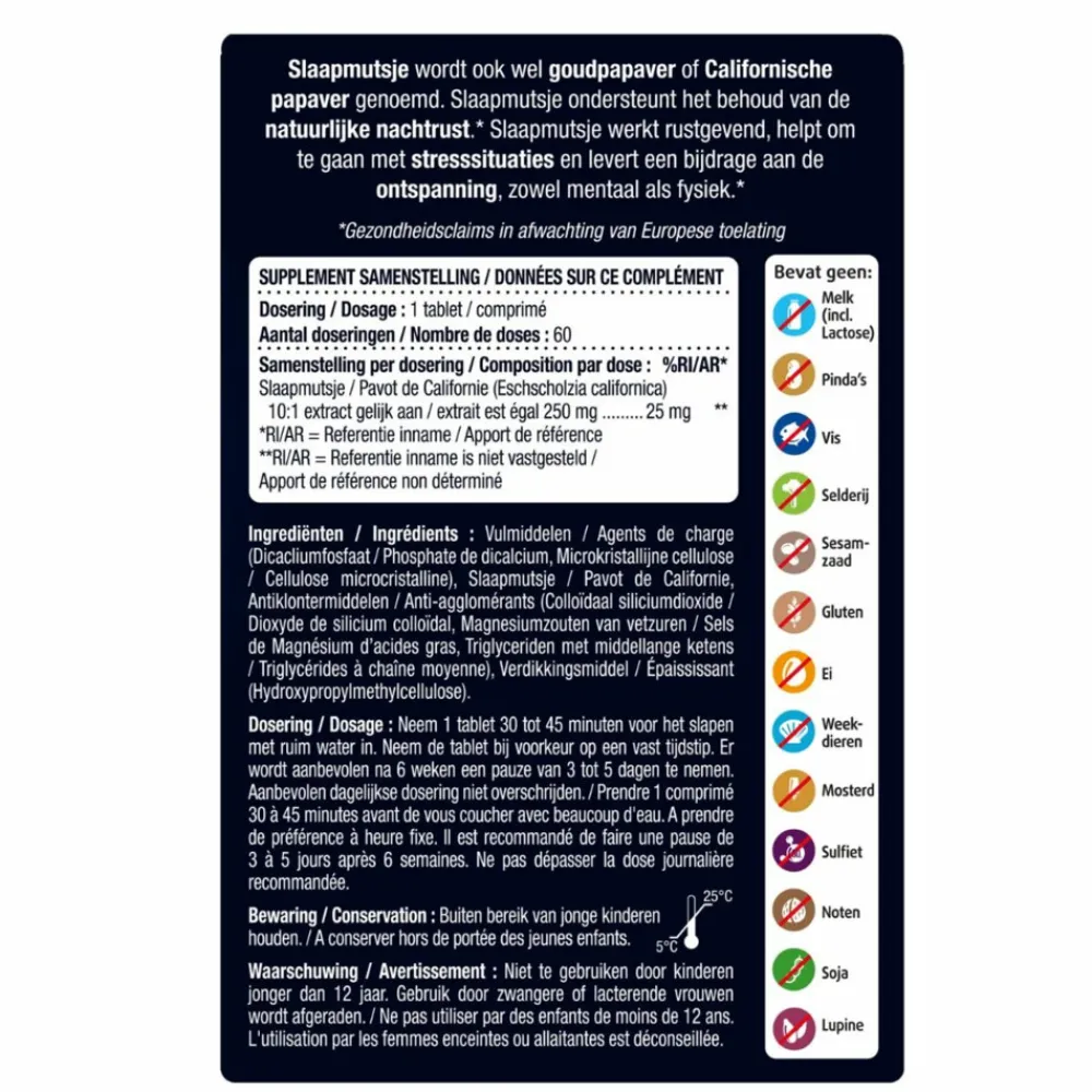 Rustgevend & Slapen<Lucovitaal Slaapmutsje 60 tabletten