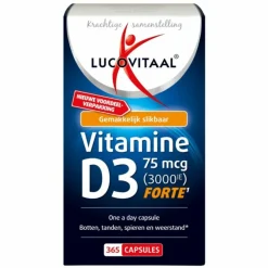 Vitaminen<Lucovitaal Vitamine D3 D3 75mcg (3000IE) Forte 365 capsules