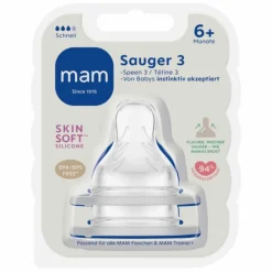 Flessen & Spenen<MAM Flesspeen Maat 3 6+ mnd 2 stuks