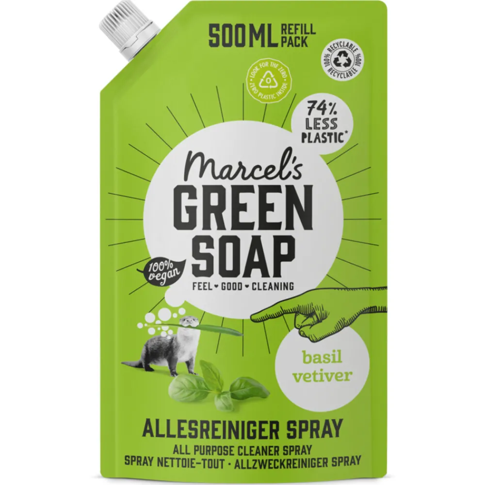 Marcel's Green Soap Allesreiniger Spray Basilicum & Vertivert Gras Navulling 500 ml^Marcels Green Soap Online