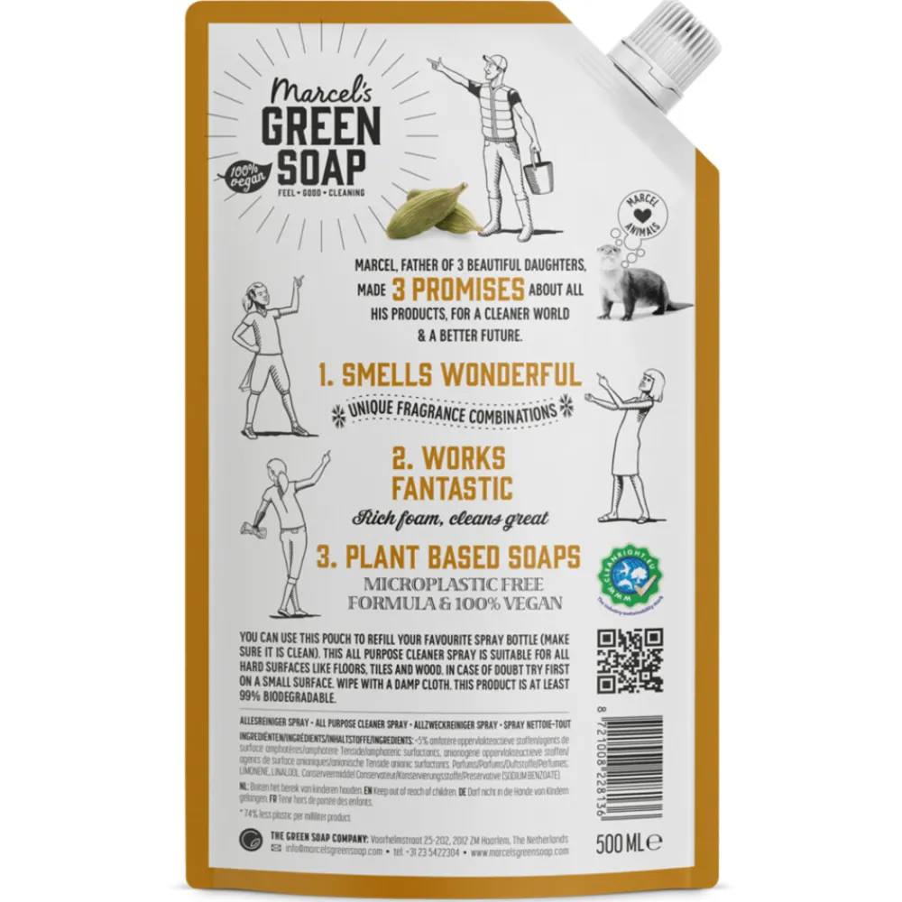 Marcel's Green Soap Allesreiniger Spray Sandelhout & Kardemom Navulling 500 ml^Marcels Green Soap Clearance