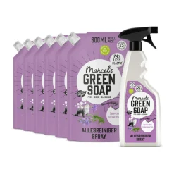 Best Marcel's Green Soap Allesreiniger Spray Lavendel & Rozemarijn + 6 Navullingen Pakket Allesreiniger