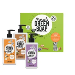 Discount Marcel's Green Soap Handzeep Sin & Jas 250 ml + Lav & Roz 250 ml + Sand & Kord250 ml 1 geschenkset Geschenksets