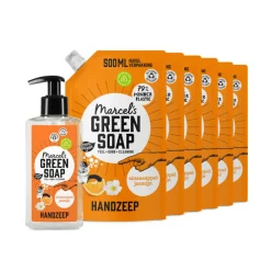 Keukenartikelen<Marcels Green Soap Marcel's Green Soap Handzeep Sinaasappel & Jasmijn 250 ml 6 Navullingen Pakket