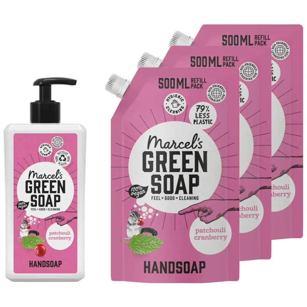 Keukenartikelen<Marcels Green Soap Marcel's Green Soap Patchouli & Cranberry Handzeep Pakket