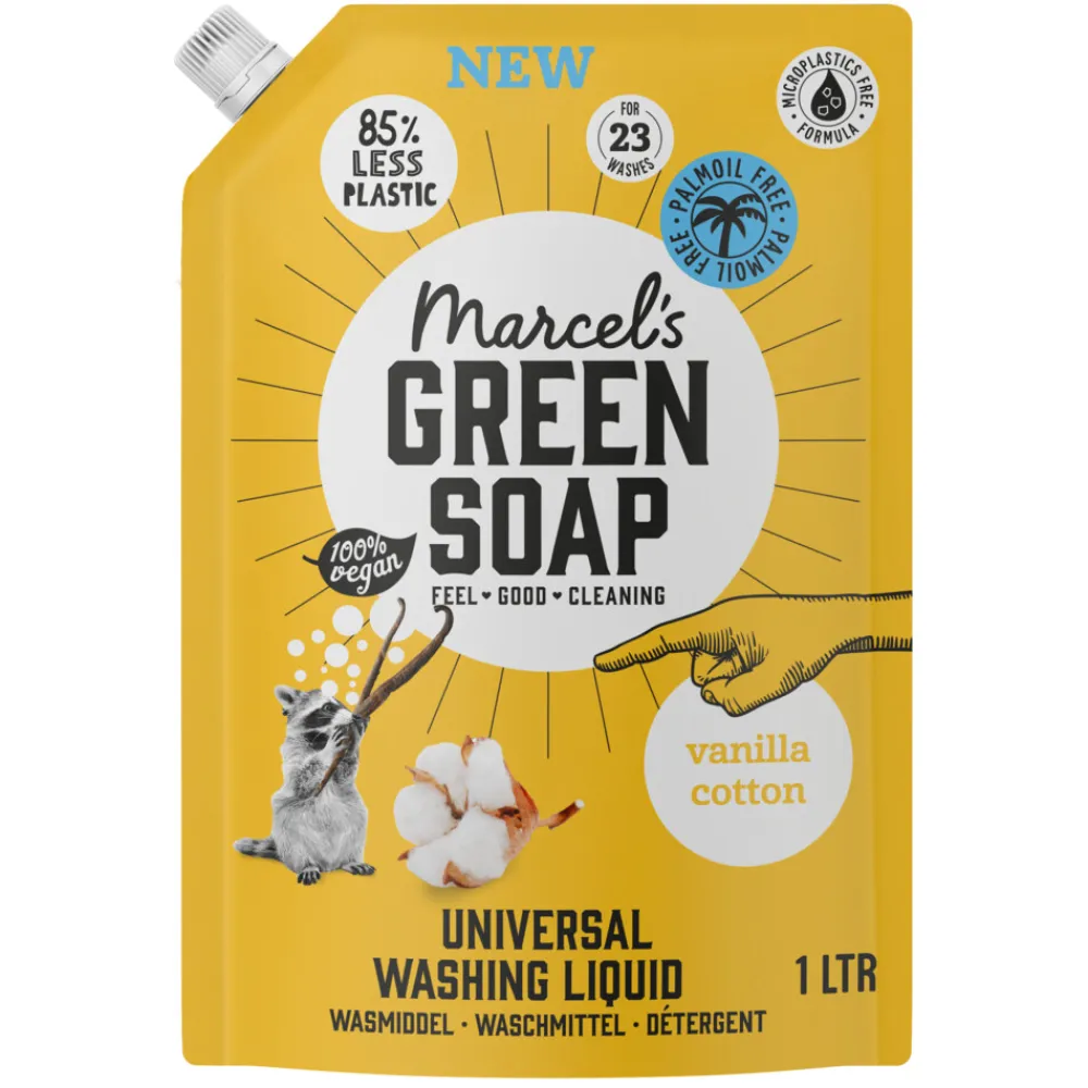 Best Marcel's Green Soap Wasmiddel Navul Vanille & Katoen 23 Wasbeurten 1 liter Wasmiddel