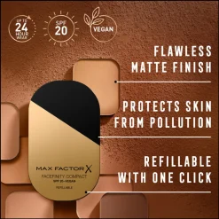 Foundation<Max Factor Facefinity Compacte Poeder Foundation Toffee 008 10 gr