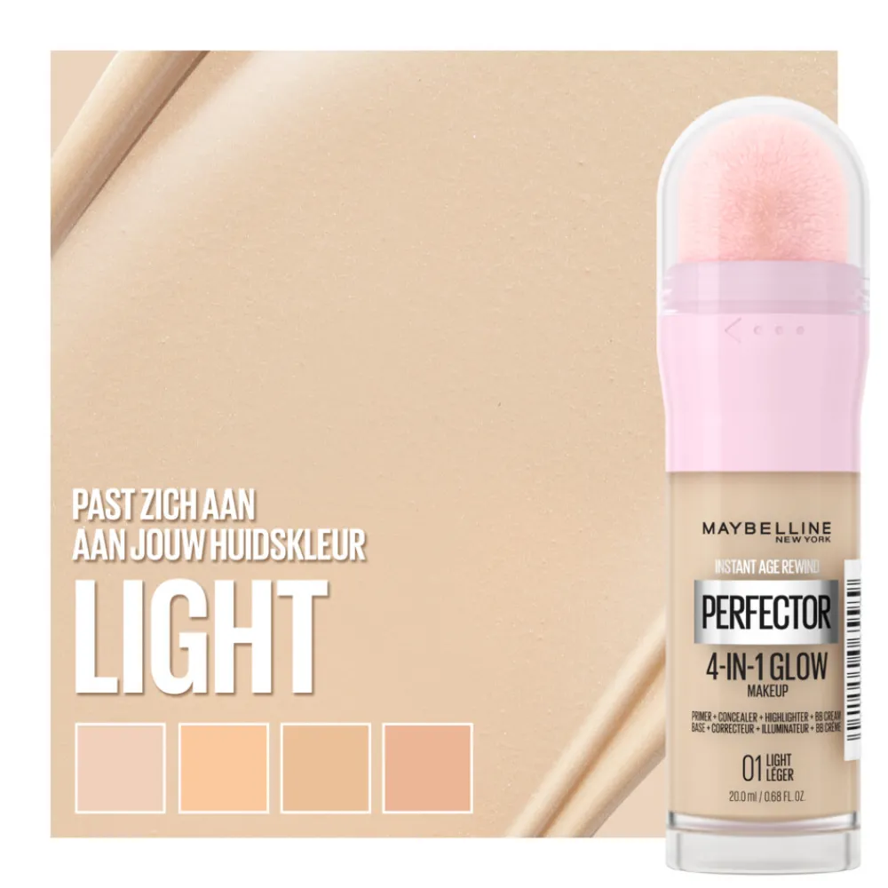 Instant Anti-Age Perfector 4-in-1 Glow Concealer 01 Light Claire 20 ml^Maybelline New