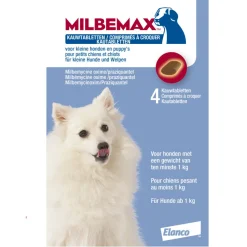 Vlo, Teek & Worm<Milbemax Ontworming Kauwtabletten Hond 1 - 5 kg 4 tabletten