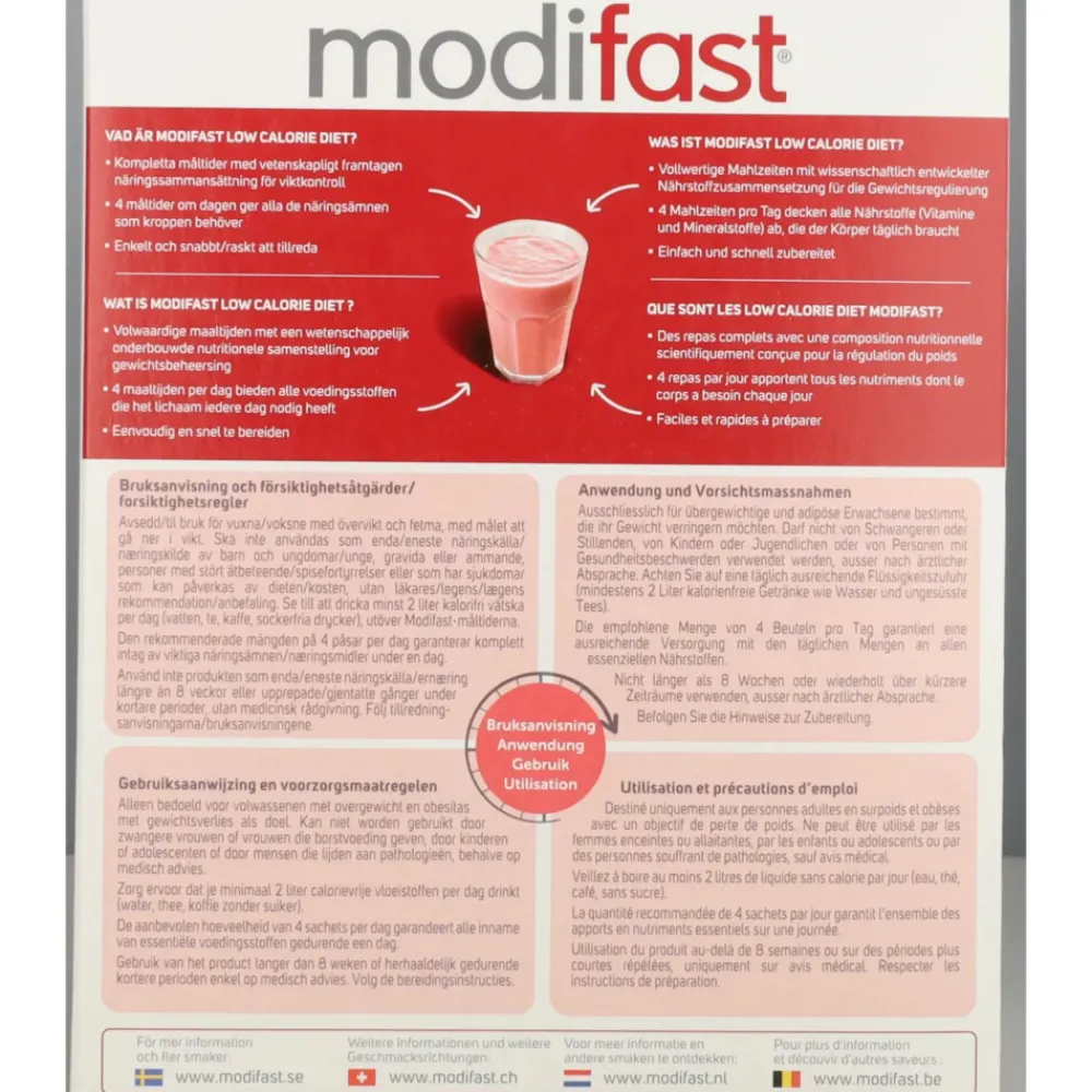 Dranken<Modifast Intensive Milkshake Raspberry 8 x 55 gr
