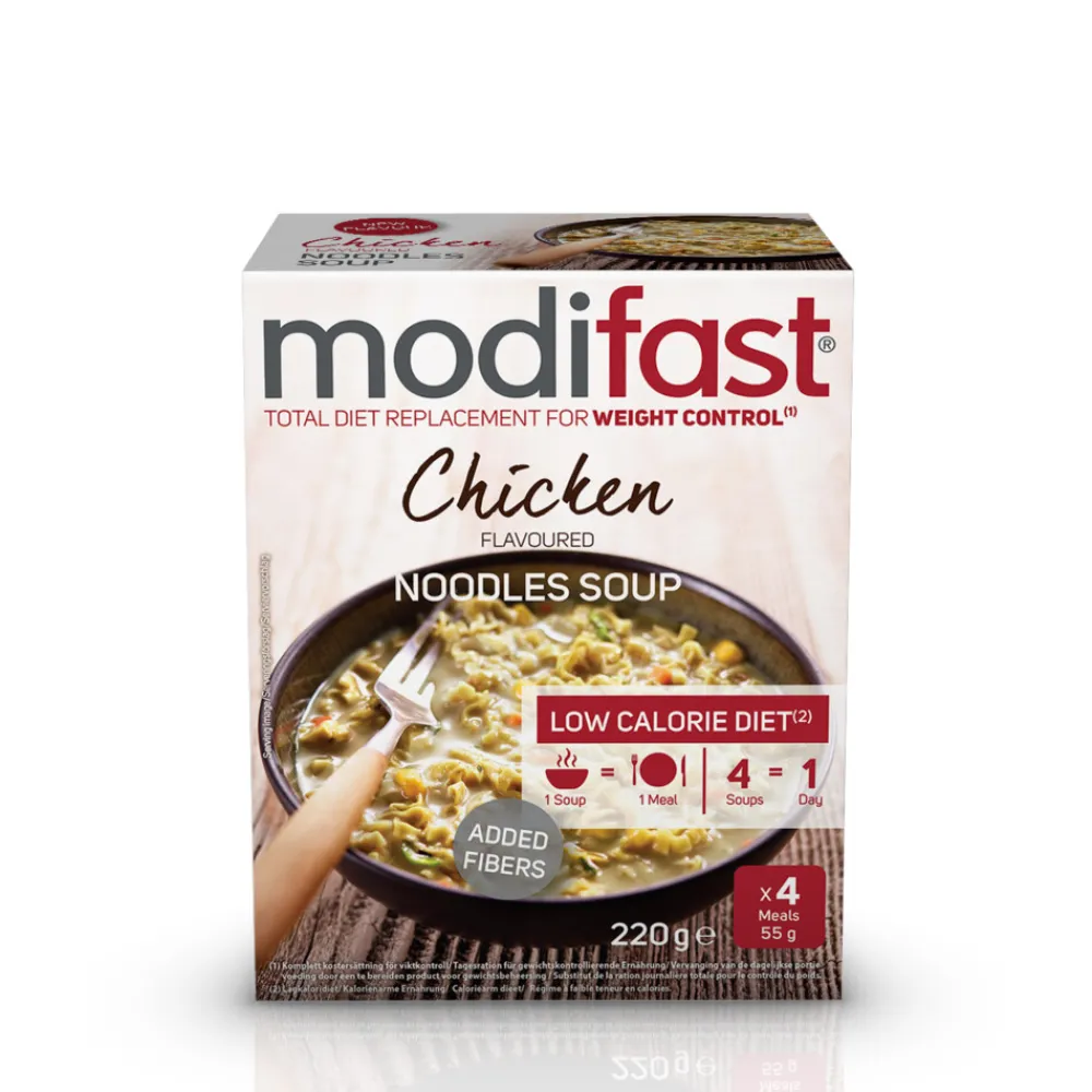 Soepen & Sauzen|Maaltijdvervangers<Modifast Intensive Noodles Soep Chicken 220 gr