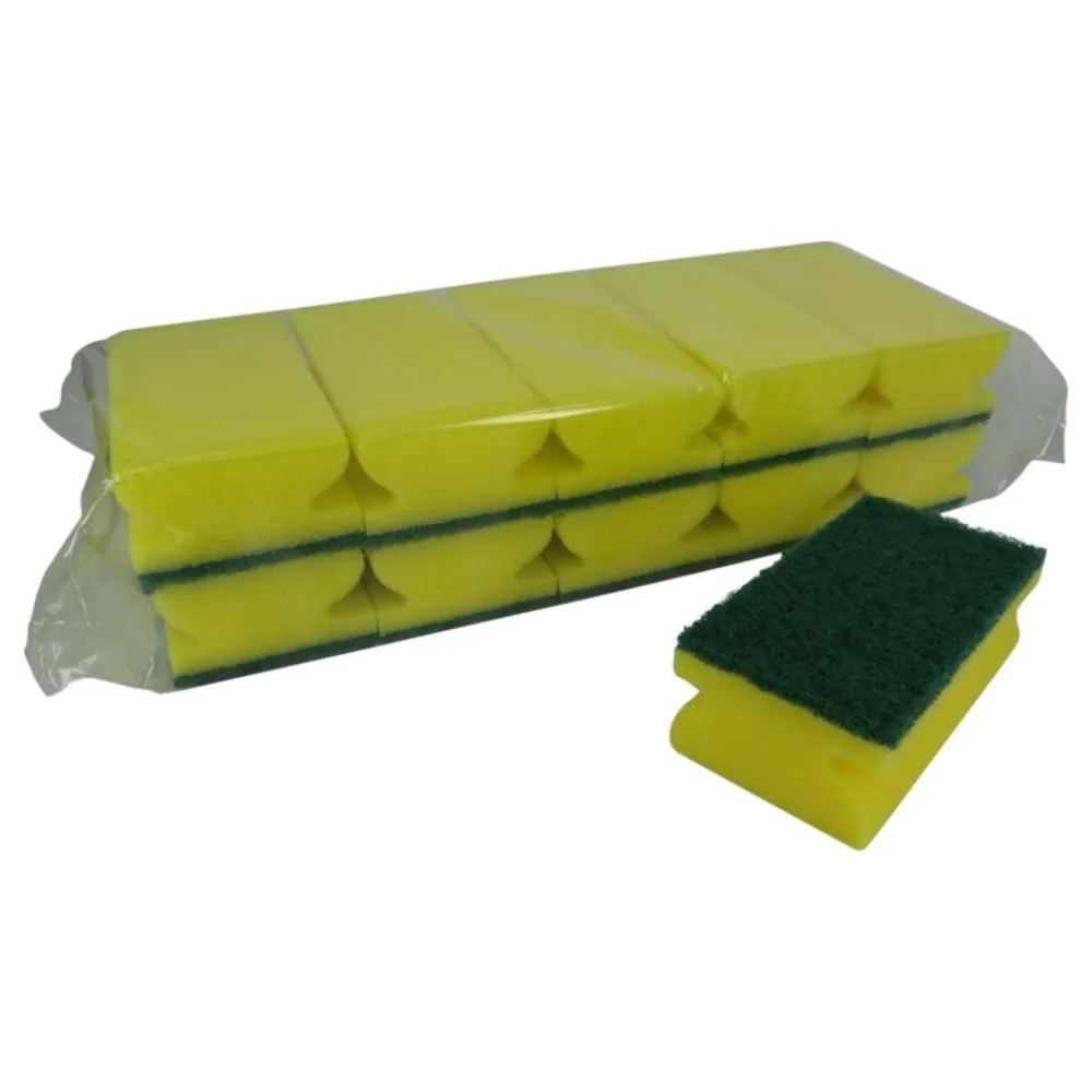 Schuursponsjes Krasvrij Easy Grip Geel 10 stuks^Multy Sale