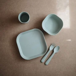 Kinderbestek Set Lepel en Vork Sage 1 set^Mushie Best