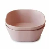 Servies & Drinkbekers<Mushie Kommen Set Vierkant Blush 2 stuks