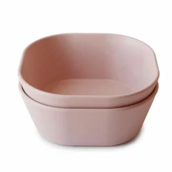 Servies & Drinkbekers<Mushie Kommen Set Vierkant Blush 2 stuks