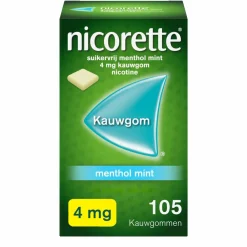 Discount Suikervrij Kauwgom Menthol Mint 4mg 105 stuks Stoppen Met Roken