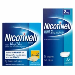 Combinatie therapie: Pleister 14 mg 14 st + Zuigtablet Mint 2 mg 36 st Pakket^Nicotinell Best
