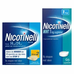 Stoppen Met Roken<Nicotinell Combinatie therapie: Pleister 14 mg 7 st + Zuigtablet Mint 1 mg 96 st Pakket