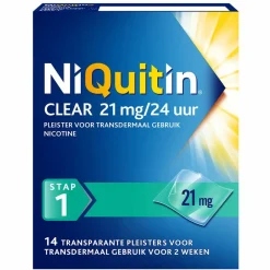 Clear Nicotinepleisters 21 mg Stap 1 14 stuks^Niquitin Clearance