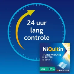 Clear Nicotinepleisters 21 mg Stap 1 14 stuks^Niquitin Clearance
