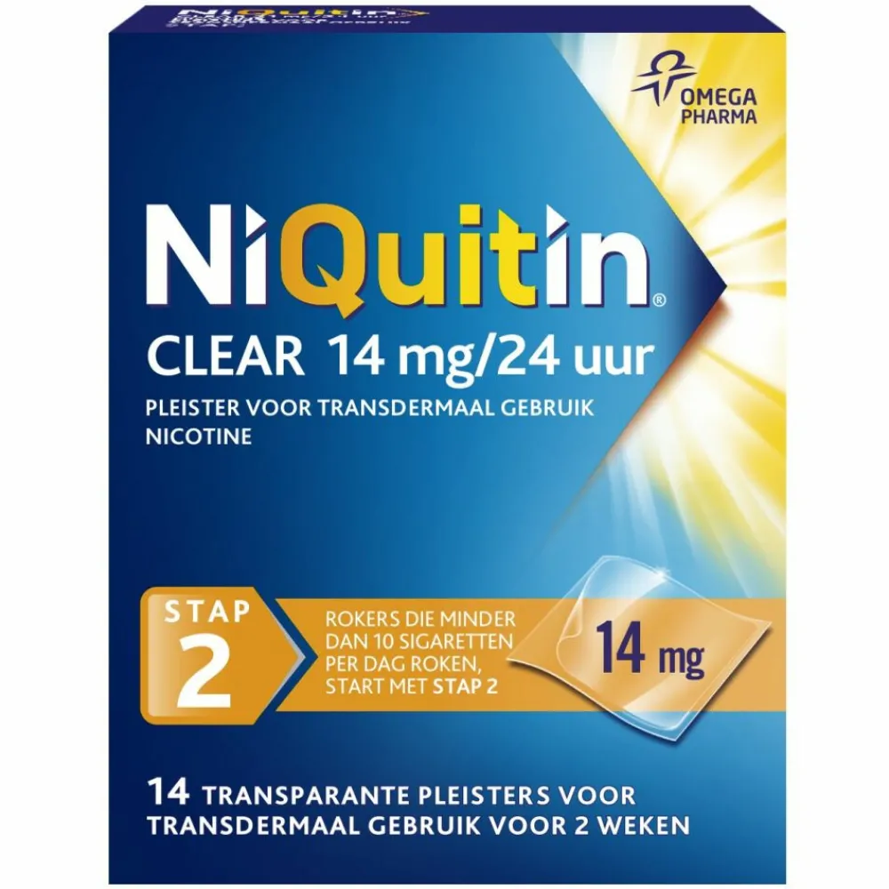 Discount Clear Pleisters 14mg Stap 2 14 stuks Stoppen Met Roken