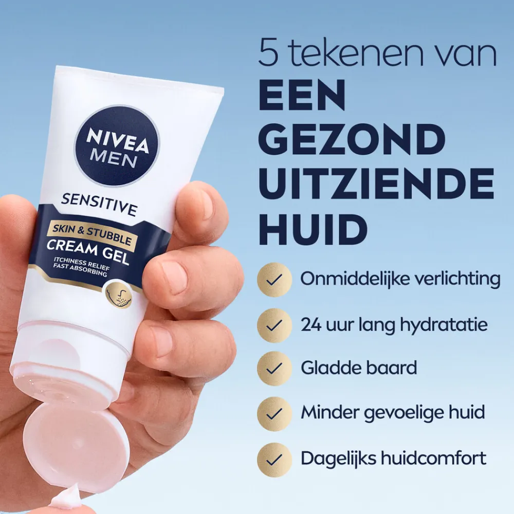 Dag- & Nachtcrème<NIVEA Men Sensitive Skin & Stubble Moisturizer Gezichtsgel 50 ml
