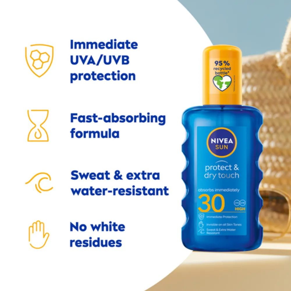 Zonbescherming<NIVEA Sun Protect en Dry Touch Verfrissende Vernevelende Spray SPF 30 200 ml