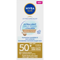 Zonbescherming<NIVEA Sun UV Face Specialist Ultra Light Daily Fluid Medium Tinted SPF 50+ 40 ml
