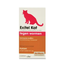 Discount Exitel Ontworming Tabletten Kat vanaf 1 kg 2 tabletten Vlo, Teek & Worm