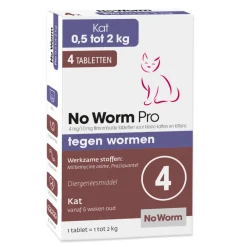 Vlo, Teek & Worm<No Worm Pro Ontworming Kleine Kat & Kitten 4 tabletten