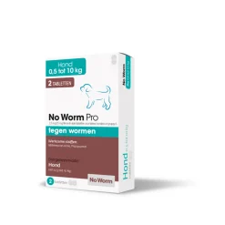 Vlo, Teek & Worm<No Worm Pro Ontworming Tabletten Hond en Puppy vanaf 0,5 kg 2 tabletten