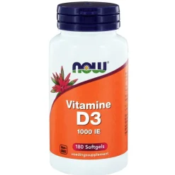 Vitamine D3 1000 Ie 180 stuks^NOW Clearance